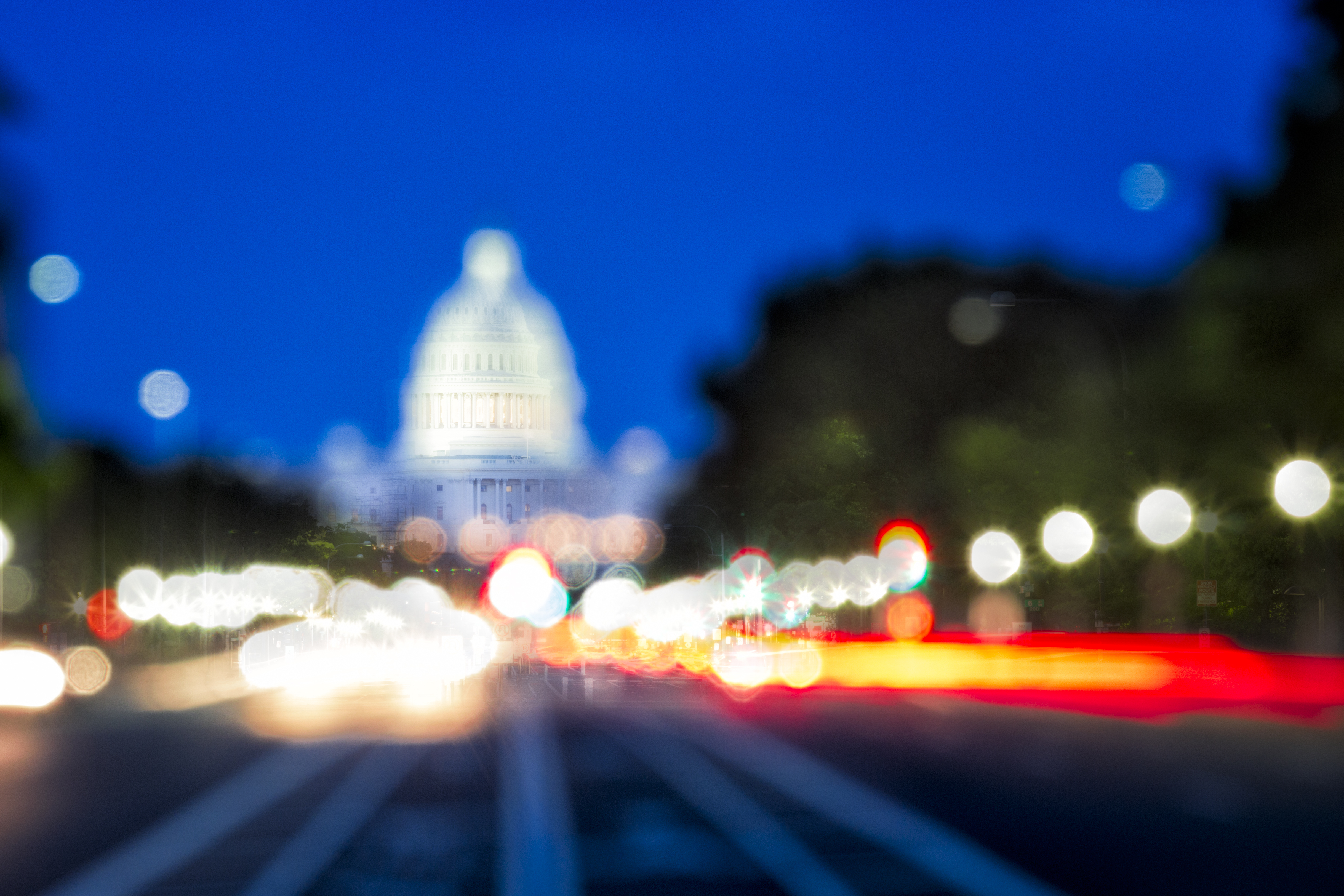 The United States Capitol with Blurred Background